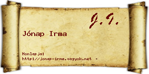 Jónap Irma névjegykártya