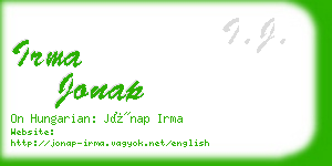 irma jonap business card